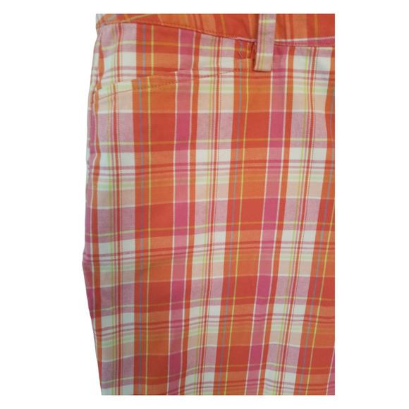 Land's End Women's Shorts White Red Plaid Size 16, Inseam 8 in, Length 18.5 in - Picture 5 of 8